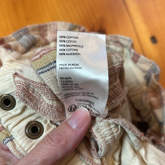 FREE PEOPLE XS Topanga Cotton Yarn Dye Shorts 2” Paper Bag Waist Cuffed - Picture 10 of 10